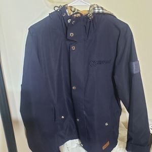 Burberry rain coat navy blue